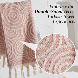Baklava Turkish <b>Hand</b> <b>Towel</b> Double-sided Terry, <b>Black</b>, 100% Cotton - Product Image 4