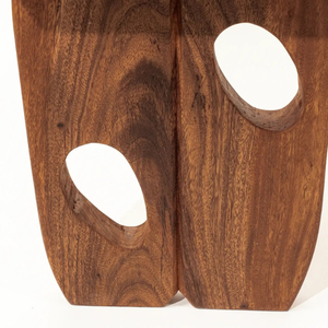 Mesa de Comedor Moderna Hecha a Mano de Madera Maciza de Suar con Patas con Recortes Únicos y Tapa con Borde Natural, Muebles Duraderos para el Hogar - Product Image 6