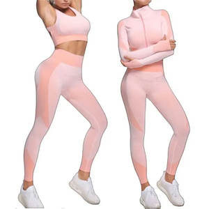 Conjunto de Yoga de secado rápido para mujer de alta calidad, éxito de ventas, servicio OEM, conjunto de Yoga de 3 piezas personalizado - Product Image 6