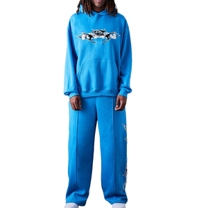 2025 chándales personalizados para hombre, conjuntos de gimnasio para correr a prueba de viento de calidad superior, chaqueta XL de talla grande, pantalones con pantalón acampanado, diseño estampado - Product Image 5