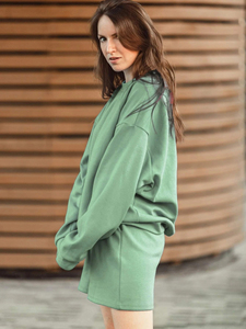 Ensemble de sweatshirts et shorts pour femmes avec tissu écologique Ensemble double col ras du cou pour dames - Product Image 5