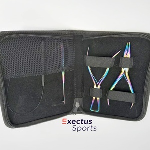 Rainbow Stainless Steel High Quality Hair Extension <b>Pliers</b> Tools Kit <b>Set</b> With Clips, Needle, Scissor and Tape in <b>plier</b> - Product Image 5