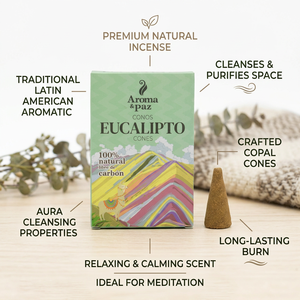 100% NATURAL AROMATIC EUCALYPTUS WOOD <b>CONE</b> <b>INCENSE</b> CHEMICAL-FREE ECO-FRIENDLY ORGANIC Durable Long-lasting MADE in PERU - Product Image 3