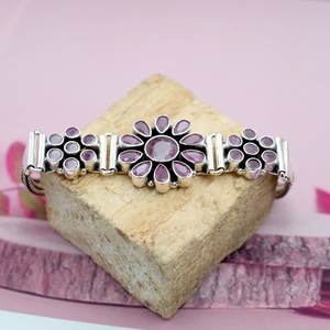 Handmade 925 <b>Sterling</b> <b>Silver</b> Fine Charm <b>Bracelet</b> Natural Ruby Gemstone Handcrafted Jewelry for Girls <b>Women</b> Unique Gift Item - Product Image 2