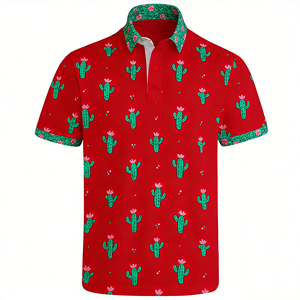 Polos de Golf de Lujo Personalizados con Estampado Completo, Manga Corta, Tallas Grandes, de Spandex y Poliéster de Alta Calidad con Bordado - Product Image 3