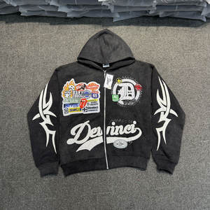 Top à la mode meilleures ventes hommes lavage à l'acide à capuche 100% coton Streetwear Service OEM avec un faible quantité minimale de commande hommes lavage à l'acide à capuche - Product Image 1