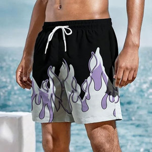 Shorts de bain de plage à taille mi-haute, respirants, écologiques, tricotés, à séchage rapide, avec cordon de serrage, de haute qualité, en gros, personnalisés - Product Image 2