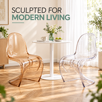Chaise de salle à manger en acrylique de style nordique, mobilier de maison avec dossier créatif, chaise de beauté tendance sur internet