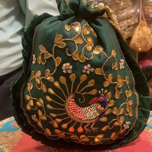 2026 Unique Design <b>Potli</b> Handbags Decorative Design Women's <b>Potli</b> String Handbags Traditional Women Hand Clutch Purse Wholesale - Product Image 1