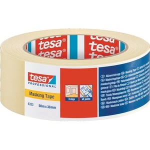 Ruban adhésif TESA légèrement gaufré 4323 Beige, longueur 50 m, largeur 38 mm, rouleau de 8 unités - Product Image 1