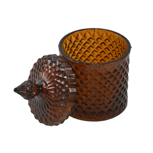 Tarro de cera de vidrio coloreado con tapa Vela de vidrio de diseño medio Votiva para interior Hogar Villa Cena y diseño de fabricación de velas de boda - Product Image 2