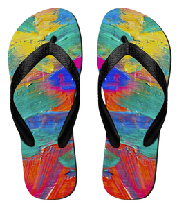 Chaussons d'intérieur plats décontractés respirants, tongs grande taille de haute qualité avec impression par sublimation, sandales de plage - Product Image 1