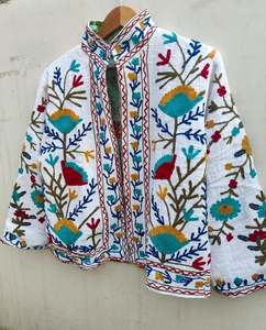 Boho Vintage Suzani Brodé Coton Manteau À La Main Indien Veste Ethnique Festival Survêtement - Product Image 1