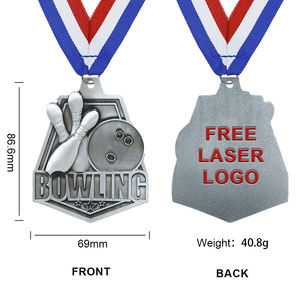 Médailles personnalisées, trophées d'honneur, tournoi de bowling <span class=keywords><strong>ancien</strong></span>, trophées en alliage de zinc écologiques, découpe à l'emporte-pièce, impression, moulage - Product Image 3