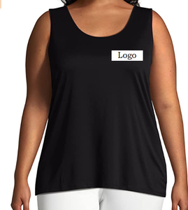 Camisetas de Tirantes Deportivas de Punto de Primera Calidad para Mujer, Color Sólido, Corte Ajustado, Casual, Transpirable, con Logotipo Frontal, Poliéster/Algodón - Product Image 1