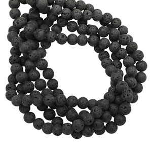 Cuentas Redondas Naturales de Lava Negra de 13 Pulgadas, Hilo de Cuentas de 10 a 12 mm para la Fabricación de Joyas - Product Image 2