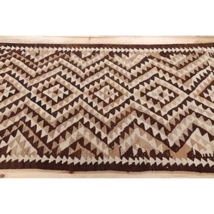 Vintage <b>Runner</b> <b>Rug</b> 3.2x9.4 ft (99x287 cm), Kilim Brown Southwestern Turkish <b>Rug</b> - Product Image 3