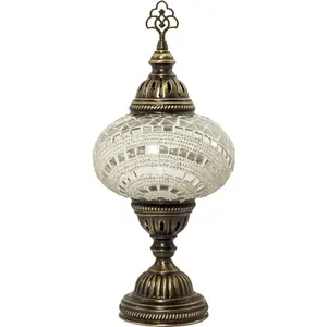 Lampe de bureau en mosaïque turque, abat-jour fait à la main avec Base de lampe turque en mosaïque de verre teinté Tiffany - Product Image 5