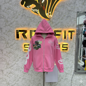 เสื้อฮู้ดสำหรับผู้ชายเสื้อฮู้ดแบบมีซิปพิมพ์ลายพัฟทำจากโรงงาน - Product Image 6