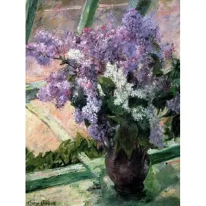 Dronehint.com Mural de Azulejos de Cerámica 6x8 con Diseño de Lila en Ventana para Cocina y Baño, Revestimiento de Pared, Origen EE. UU. - Product Image 1