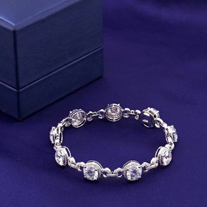 สวยรอบBrilliant Cut Moissaniteเพชรสร้อยข้อมือเทนนิสสไตล์Haloปรับแต่งเครื่องประดับHip Hopเครื่องประดับของขวัญสําหรับชาย - Product Image 2