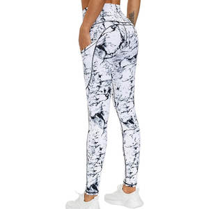 Leggings de fitness taille haute à séchage rapide pour femmes pantalons de yoga sport d'entraînement de gymnastique avec motif solide - Product Image 5