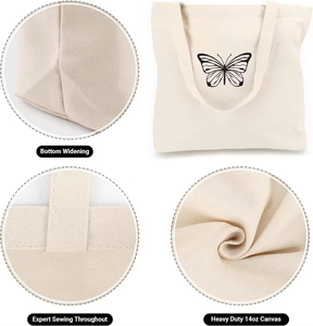 Sacs fourre-tout en toile de coton écologiques personnalisables avec impression numérique, logo sur mesure, design vierge, vente en gros - Product Image 2