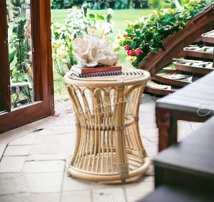 New Stylish Rattan Side Table Home Living Room Decoration Ottoman Best Quality Hotel Restaurant Decor Ottoman Bone Inlay Console - Product Image 3