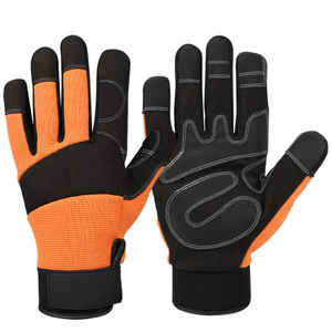 Gants de mécanicien en cuir à écran tactile de protection des mains anti-impact Gants de sécurité de travail à paume renforcée et résistants industriels - Product Image 1