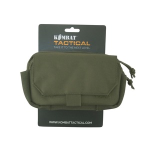 Pochette utilitaire pour téléphone - Olive, compatible MOLLE, fixations arrière, compartiment avant élastiqué, pochette MOLLE, camouflage personnalisé - Product Image 2