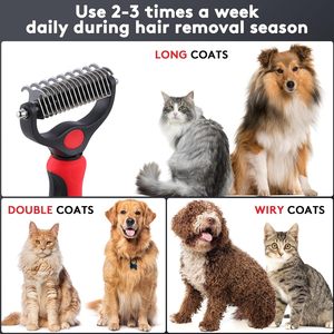 Cepillo Deslanador Simple para Perros de Pelo Largo y Gatos, Rastrillo Suave para Subpelo, Desenreda y Elimina Nudos y Enredos en el Pelaje - Product Image 2