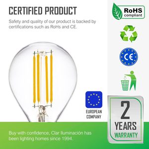 Clar-vintage E14 <span class=keywords><strong>LED</strong></span> bóng đèn dây tóc toàn cầu 4 Wát, tương đương với 30 Wát-40 Wát, ấm áp trang trí ánh sáng - Product Image 2