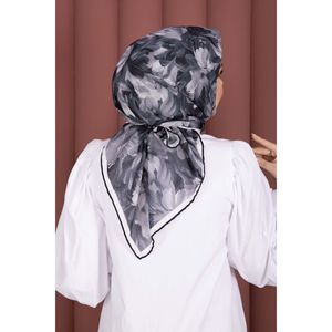 Floral Pattern Black Scarf Series Elegant Headpiece and Neckerchief - Product Image 4