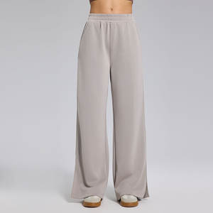 OEM 2024 Nouveauté Pantalons de yoga pour femmes, coupe régulière, streetwear d'hiver, jogging, couleur unie, 100% coton respirant - Product Image 3