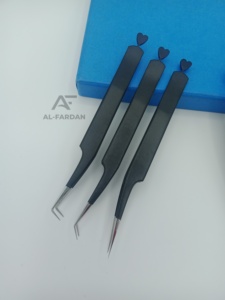 แหนบต่อขนตาสีดำด้าน 45 65 75 90 องศา แหนบด้ามบาง ดีไซน์รูปหัวใจที่ปลาย - Product Image 5