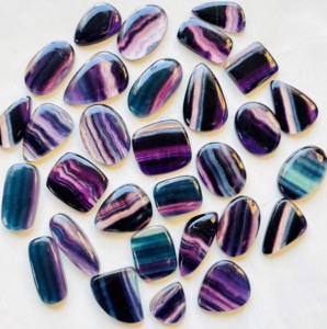Mayorista AAA Grado Azul Oscuro Natural Fluorita Cabujón Alta Calidad Curación Reiki Cuarzo Cristal Piedras Preciosas Sueltas - Product Image 3