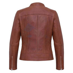 Veste en cuir pour femmes, en cuir d'agneau véritable, élégante, veste en cuir de moto, vêtements de moto et de motard haut de gamme pour femmes - Product Image 4
