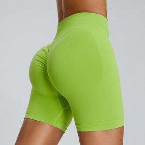 Haute qualité sans couture femmes Gym Sport Yoga Shorts respirant décontracté pour l'entraînement Fitness Scrunch bout à bout levage couleur unie haute - Product Image 5