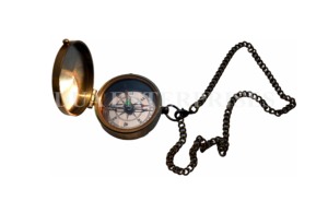 Horloge vintage en laiton antique faite à la main boussole de poche boîte en cuir marron décor à la maison modèle d'artisanat en métal avec impression numérique - Product Image 3