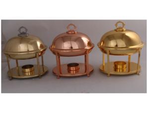 Plato de frotamiento de comida de acero inoxidable Chapado en cobre hecho a mano con soporte para boda y Hotel Dinningware S Dish en venta al por mayor Ra - Product Image 3