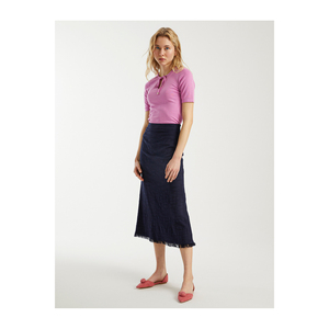 Falda con Flecos A-Cut para Mujer, Mezcla de Algodón y Viscosa - Product Image 2