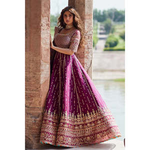 Conjunto de Lehenga Choli de Seda Qalamkar Shadmani Luxury Formal TC-1615 ALYA-SH-04, Estilo de Vestido Pakistaní, Ropa India Suave con Salwar - Product Image 3