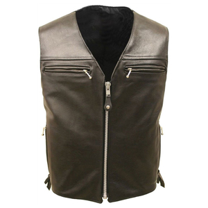 New Fashion Top Quality Design Leather <b>Vests</b> High Quality Multi Pockets Streetwear Men Leather <b>Vest</b> Made By Isha Industry - Product Image 1