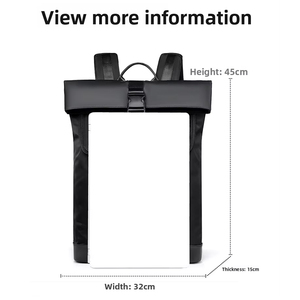 กระเป๋าเป้สะพายหลังแล็ปท็อปแบบม้วนปิดด้านบน ดีไซน์ทันสมัยสำหรับผู้ชาย สไตล์ลำลอง เหมาะสำหรับการเดินทาง กันน้ำ  รับสกรีนโลโก้ตามสั่ง  สินค้ามาใหม่  ลดราคา - Product Image 3
