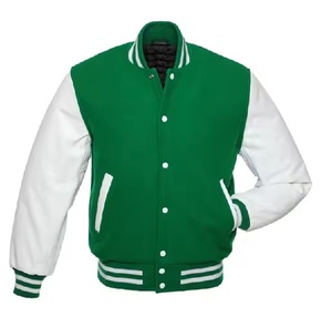 Venta superior verificar fabricante al por mayor llano hombres personalizado béisbol Letterman Varsity chaqueta con mangas de cuero - Product Image 6