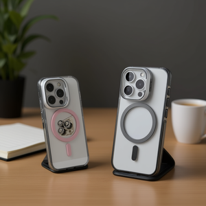 Étui de téléphone portable IP13 PRO transparent à protection intégrale en TPU+PC avec support magnétique et protection de l'appareil photo - Product Image 2