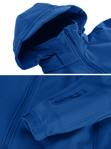 Veste Softshell pour homme, coupe-vent, à capuche, polaire, imperméable, pour sports d'hiver en plein air, veste Softshell à capuche pour homme - Product Image 5