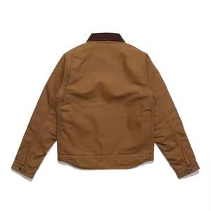 Vêtements de ville de luxe personnalisés veste de travail vintage en toile à logo lourd en coton vierge avec fermeture éclair pour hommes - Product Image 2