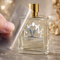 Autocollants d'étiquettes UV personnalisés en métal 3D imperméables avec logo privé, étiquettes de luxe pour cosmétiques, flacons en verre, huiles, parfums