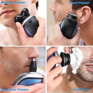 Rasoir Électrique Rechargeable USB pour Hommes, Utilisation Humide et Sèche, Fonction Rotative, Étanche IPX7, Lavable, pour Cheveux, Nez, Moustache et Barbe - Product Image 3